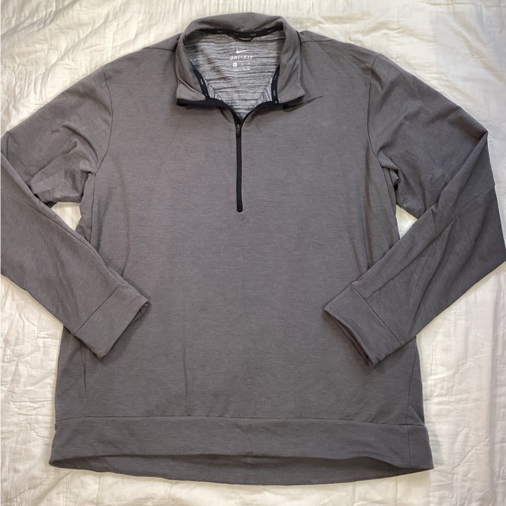 Mens Nike Dri-Fit 1/2 Zip Training Pullover Shirt‎ Rayon Blend Gray XL